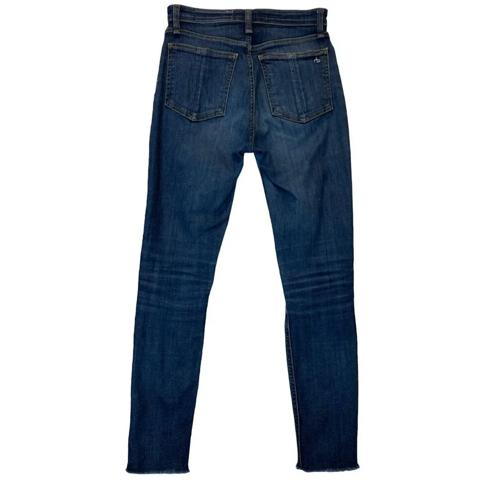 rag & bone Size 26 x 27 Nina High Rise Ankle Skinny Frayed Hem Distressed Knee - Picture 9 of 9